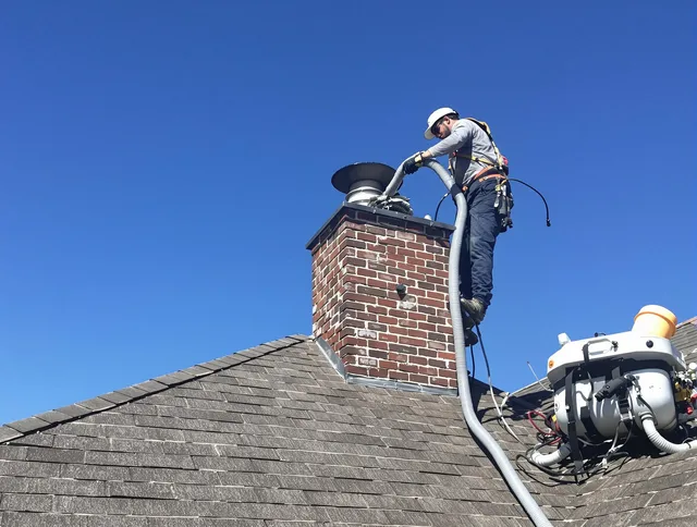 Dedicated Gainesville Chimney Sweep team member cleaning a chimney in Gainesville, FL