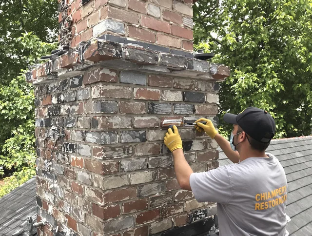 In-progress chimney restoration by Gainesville Chimney Sweep in Gainesville, FL