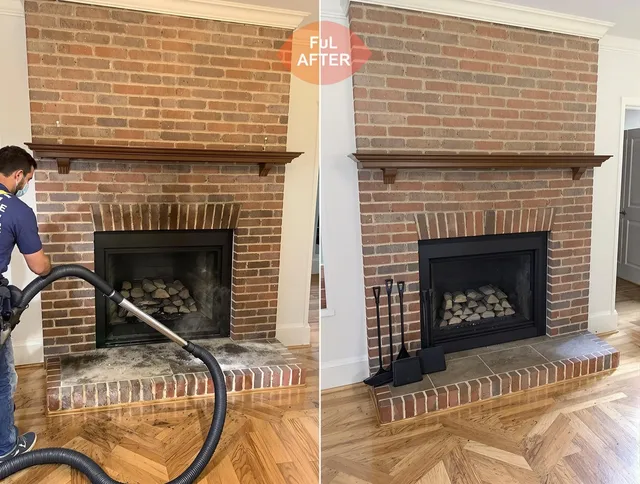 Gainesville Chimney Sweep carefully sanitizing a fireplace in Gainesville, FL