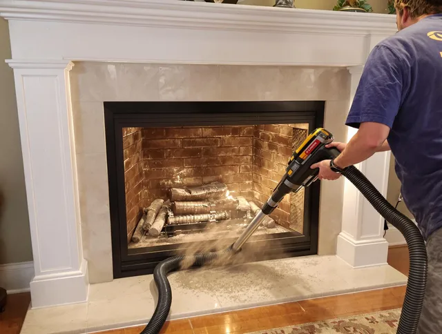 Fireplace cleaning performed by Gainesville Chimney Sweep in Gainesville, FL