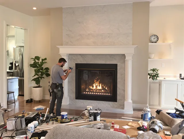 Newly installed fireplace by Gainesville Chimney Sweep in Gainesville, FL